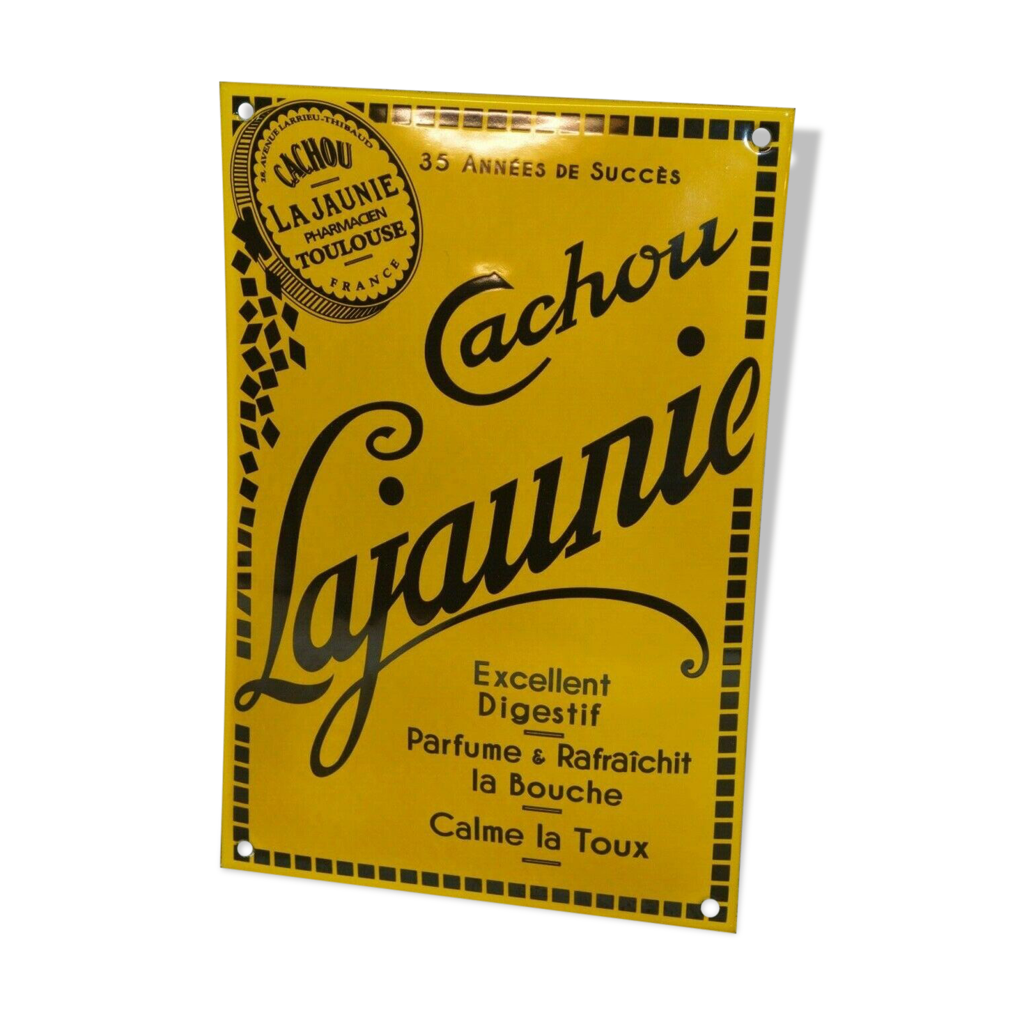 Enamelled plate Cachou lajaunie