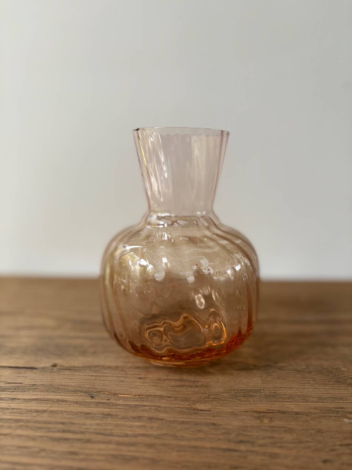 Pink blown glass vase from the 1950s