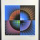Lithograph by Victor Vasarely, limited edition numbered, 1970s.