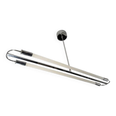 Streamline modern ceiling lamp in chrome with neon tubes, Germany, 1935