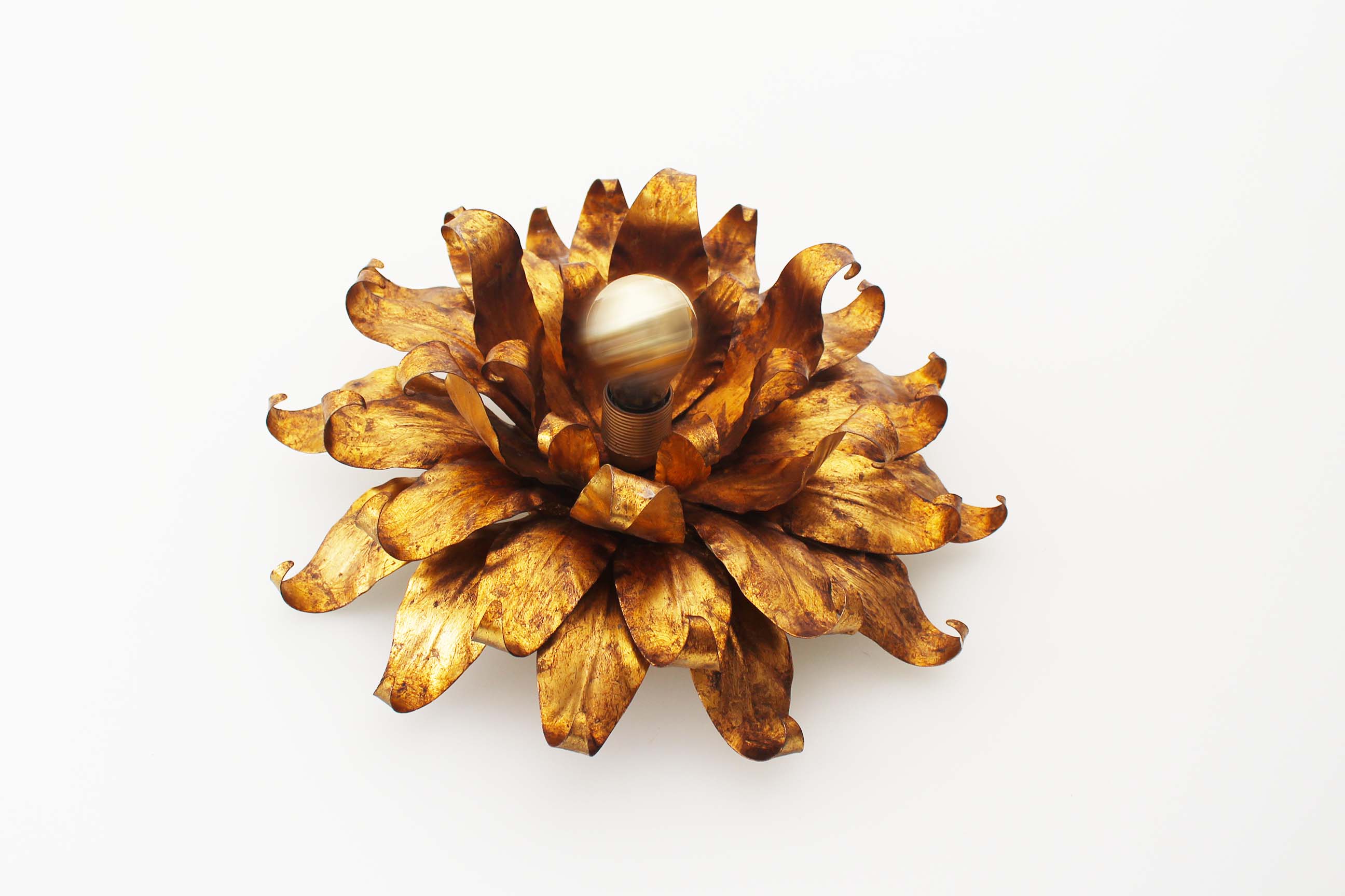 Italian gilt floral wall or ceiling light