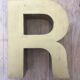 Golden vintage sign letter R
