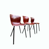 Série de 3 chaises Elmar Flototto pour Pagholz 1956