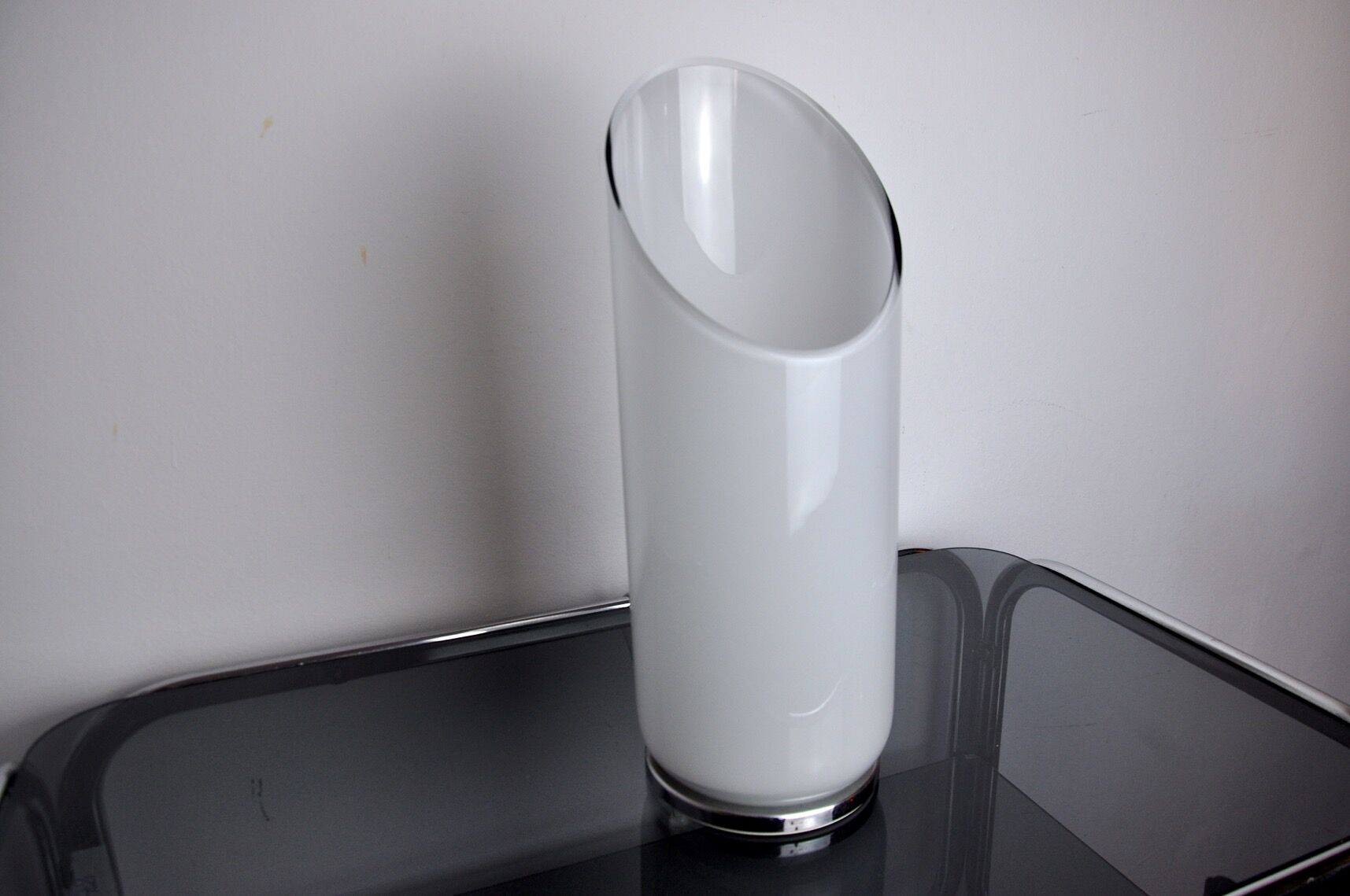 Lampe Tubulaire par Murano Mazzega, verre opaque, Italie, 1960