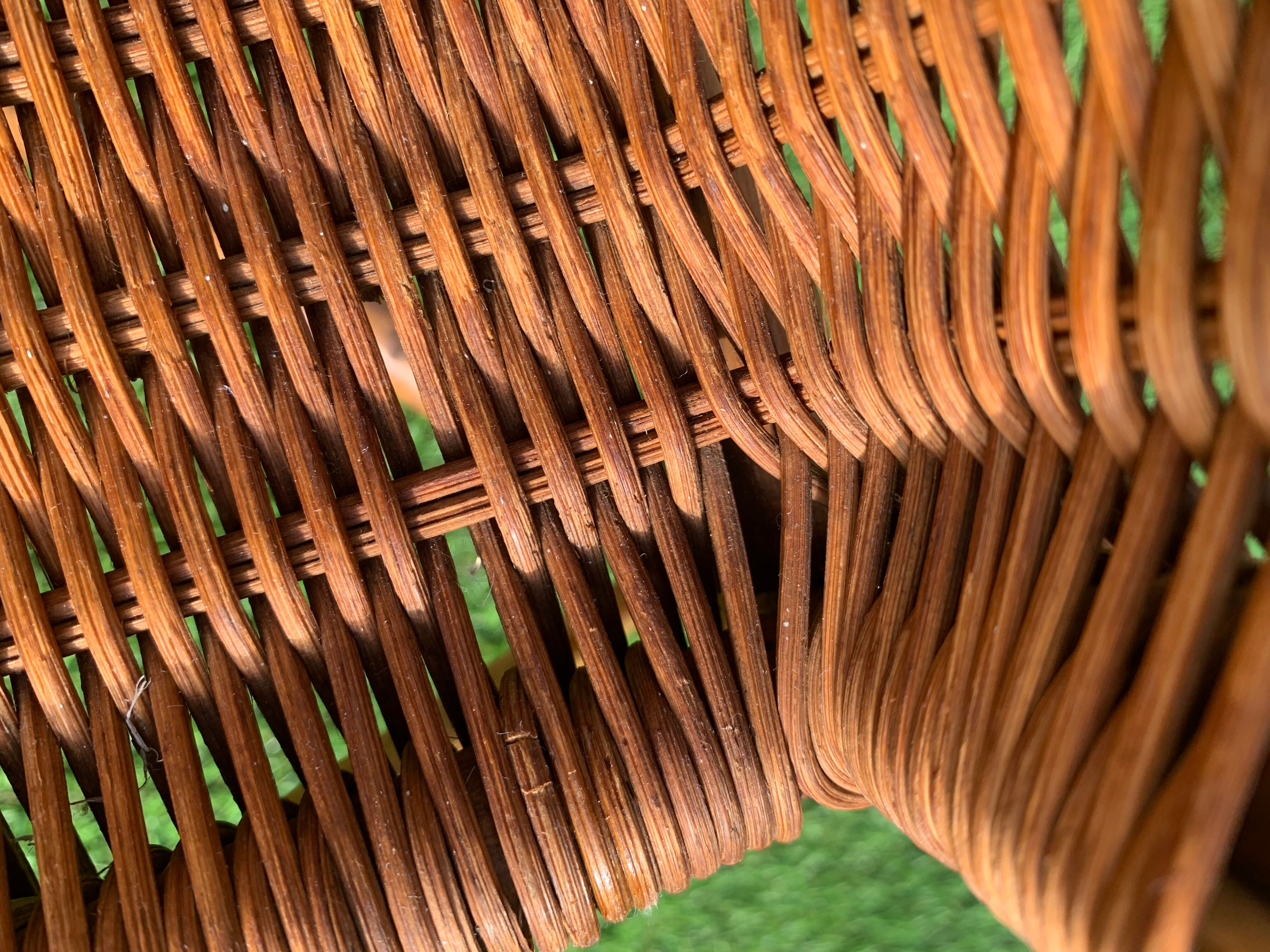 Vintage wicker and rattan armchair