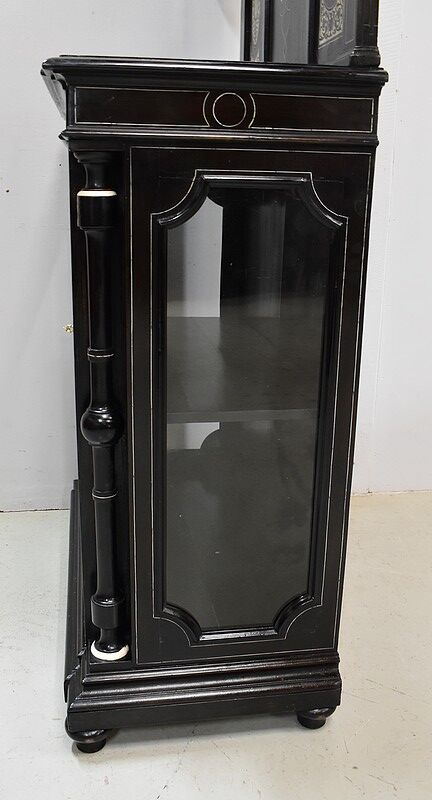 Ceremonial showcase in blackened pearwood, Napoleon III period - 1850