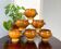 6 onion soup bowls in ochre glazed stoneware by Emile Henry