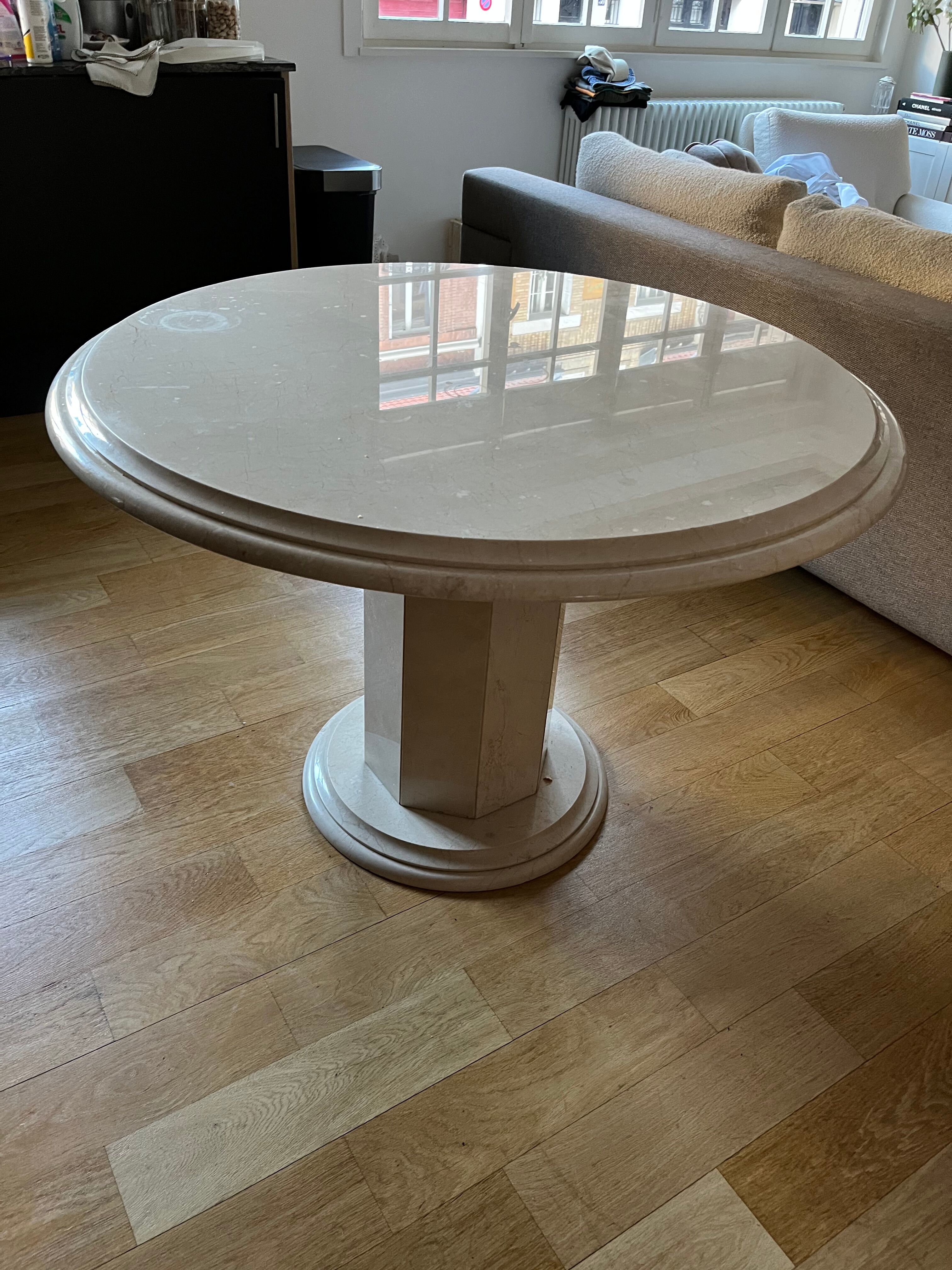 Travertine dining table