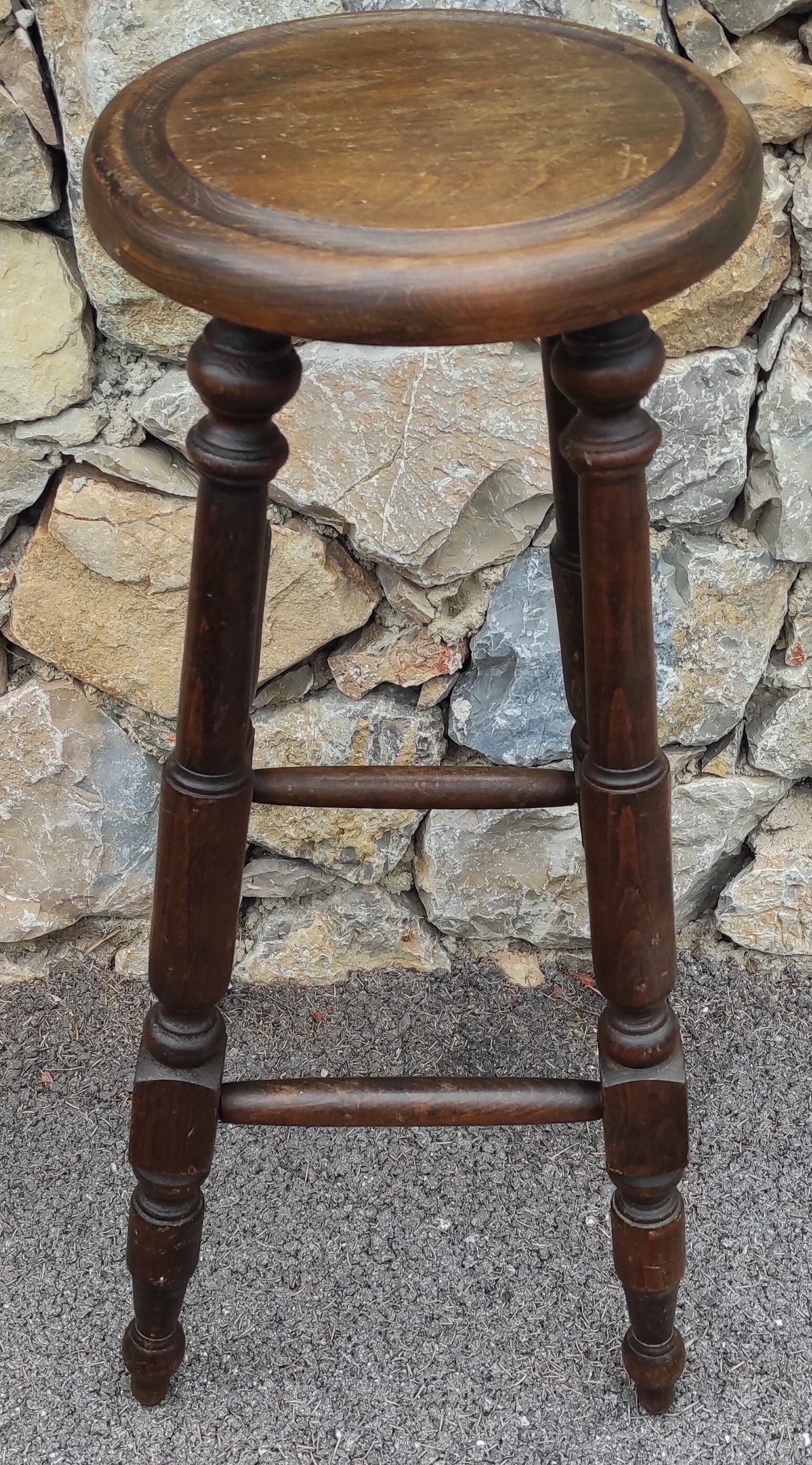 Antique bar wooden stool