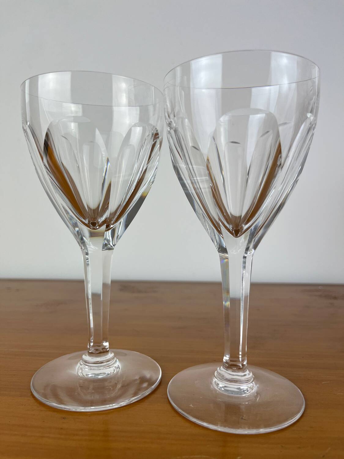 12 crystal wine glasses Lorraine Lemberg Bristol size
