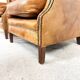 Set of two sheep leather wingback armchairs Delft
