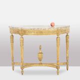 Console in gilded wood and Aleppo breccia marble. Circa 1780.