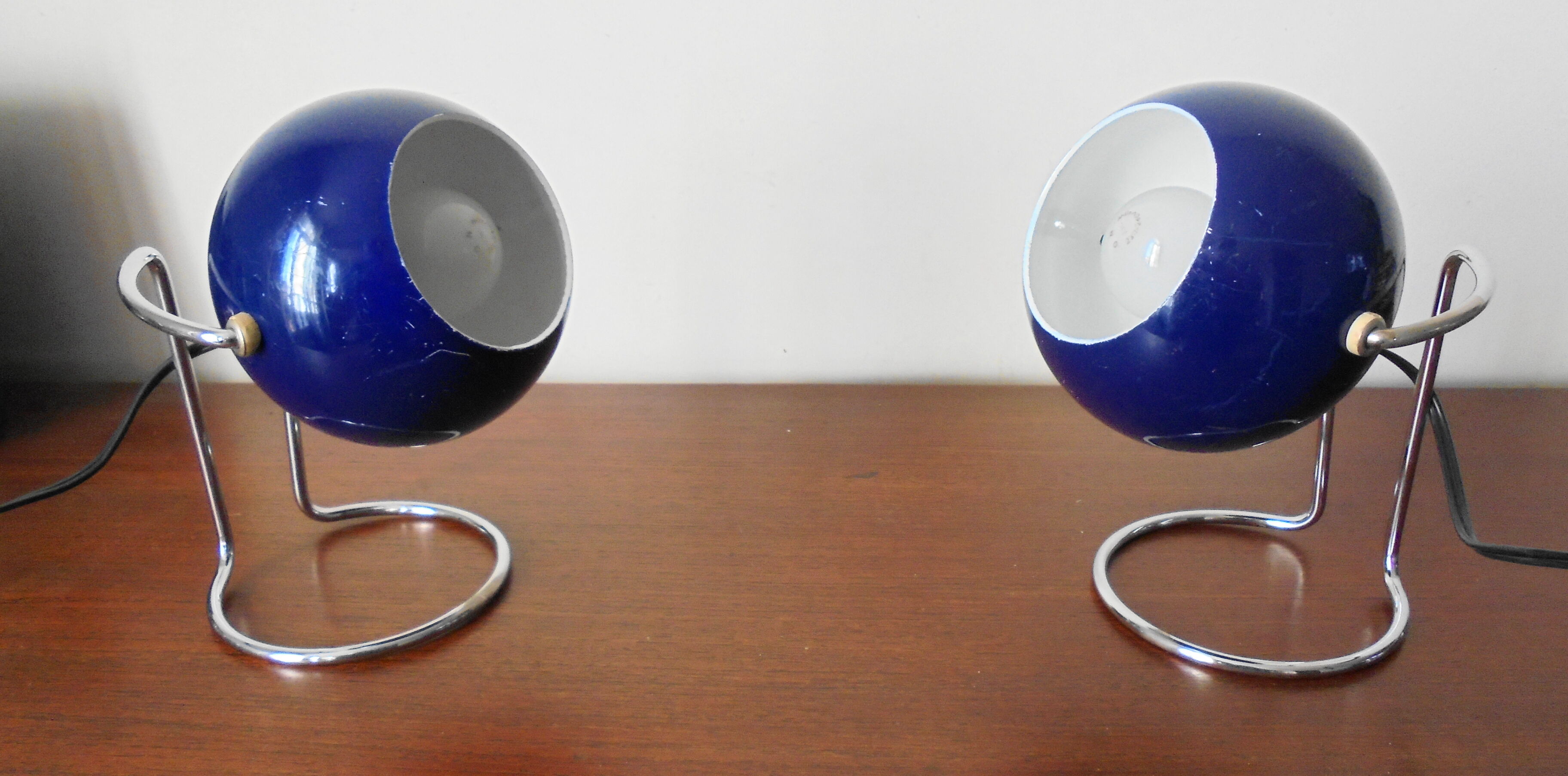 Pair of Eyeball bedside lamps from the 70s