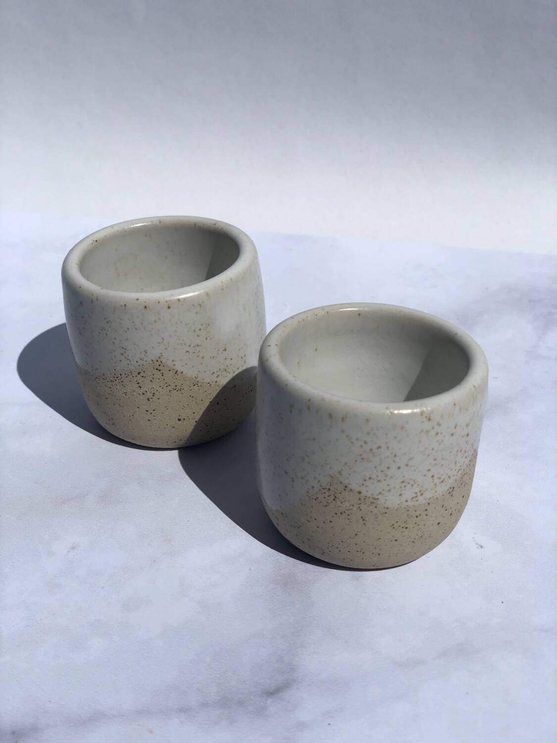 Ceramic stoneware egg cups set of 2