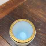 Opaline and brass pot