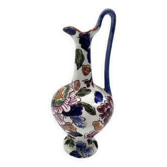 Antique Gien vase – Peony model – Hand-painted earthenware – 13.5 cm