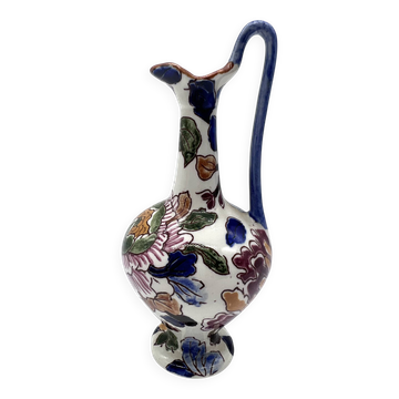 Antique Gien vase – Peony model – Hand-painted earthenware – 13.5 cm