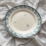 Round ironstone dish "Milan" Creil and Montereau