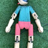 Pinocchio articulated wooden puppet, height 81 cm