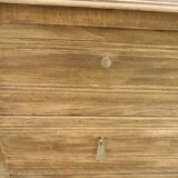 Art Deco chest of drawers in raw wood with 5 drawers.