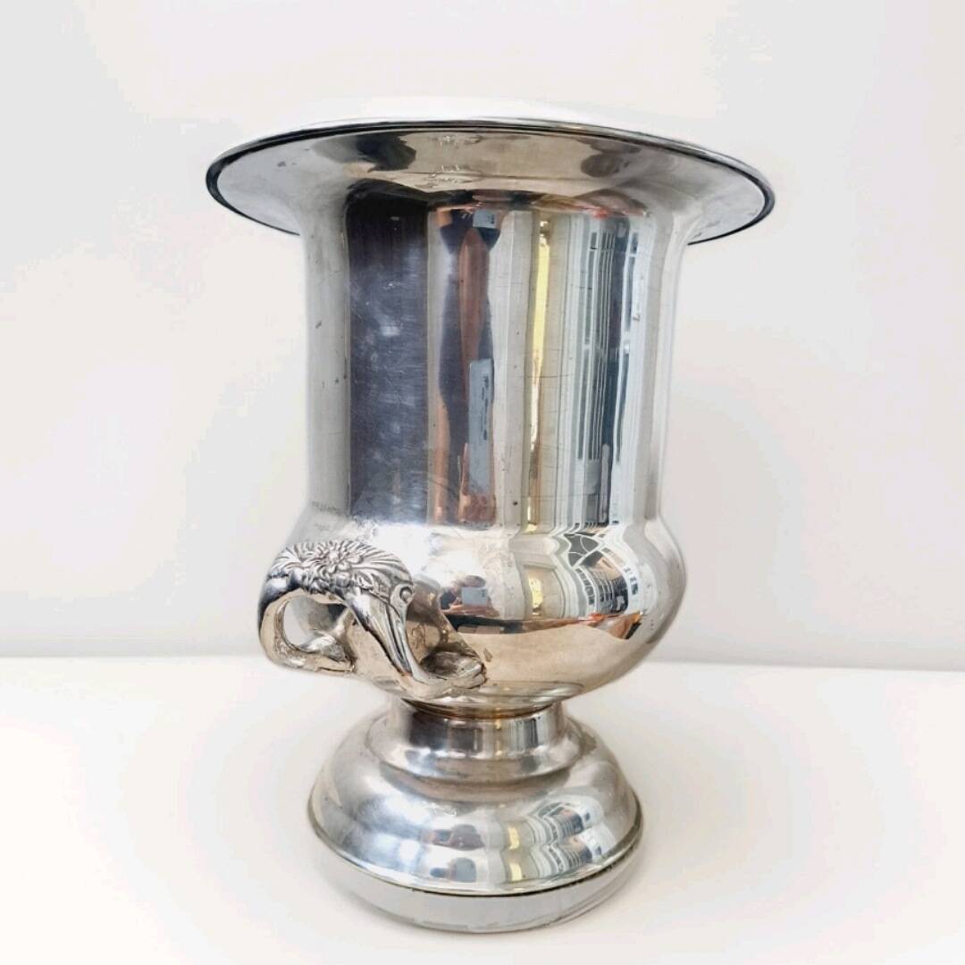 Vintage silver metal champagne bucket