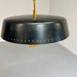 Antique Italian design Stilnovo brass and vintage metal gallows lamp