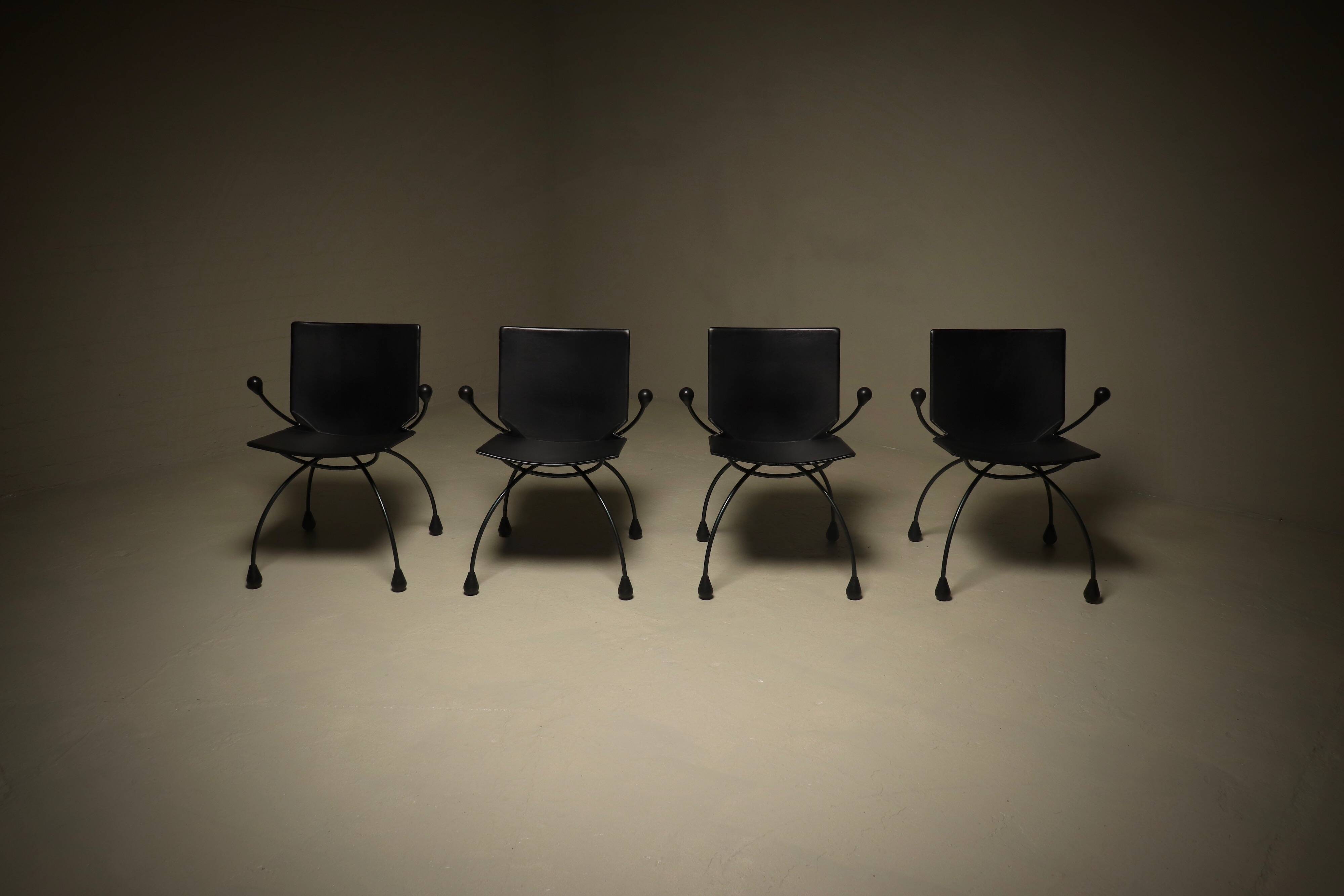 Set of 4 Rare Gigi Chairs by Boonzaaijer & Mazairac for Hennie de Jong Int.