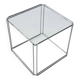 Max Sauze Steel and Glass Side Table, 1970s