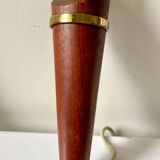Pair of Scandinavian Midcentury wall lights sconces Brass & teak wood