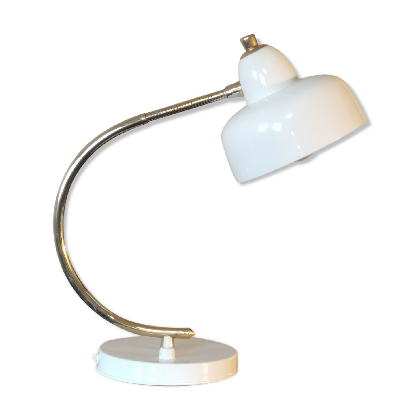 Curved lamp, brass and lacquered steel, 1960, France