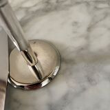 Marble cheese platter and silver metal 1970