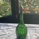 Bottle, green glass bottle green stopper and antique pewter