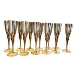 Service of 12 champagne flutes Orfèvrerie L'Ecuyer