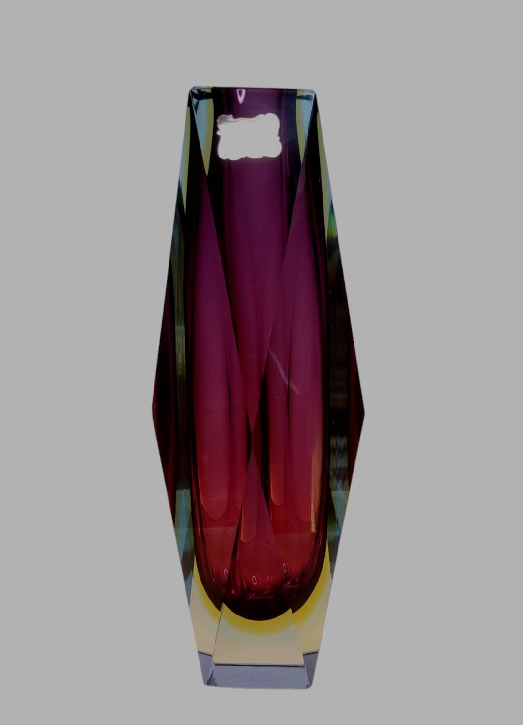 Vase Sommerso Flavio Poli en verre de Murano, Italie 1970