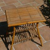 Table basse en rotin et osier