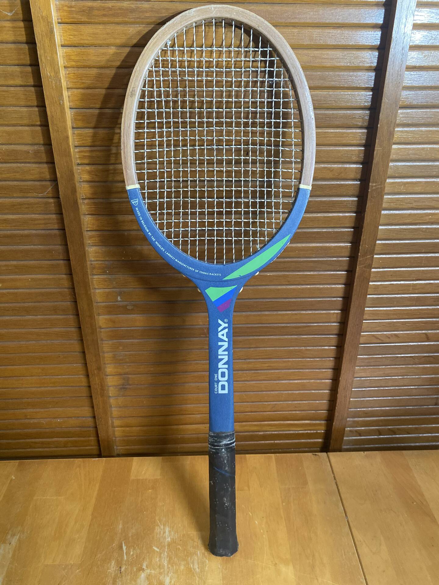 Vintage donnay court one wooden tennis racket #e191