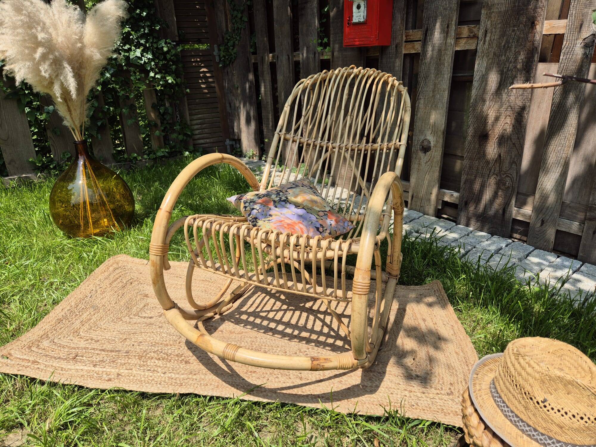 Vintage rattan rocking chair