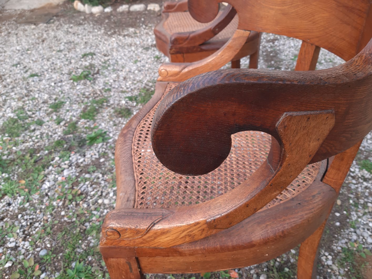 Louis Philippe style cané armchair