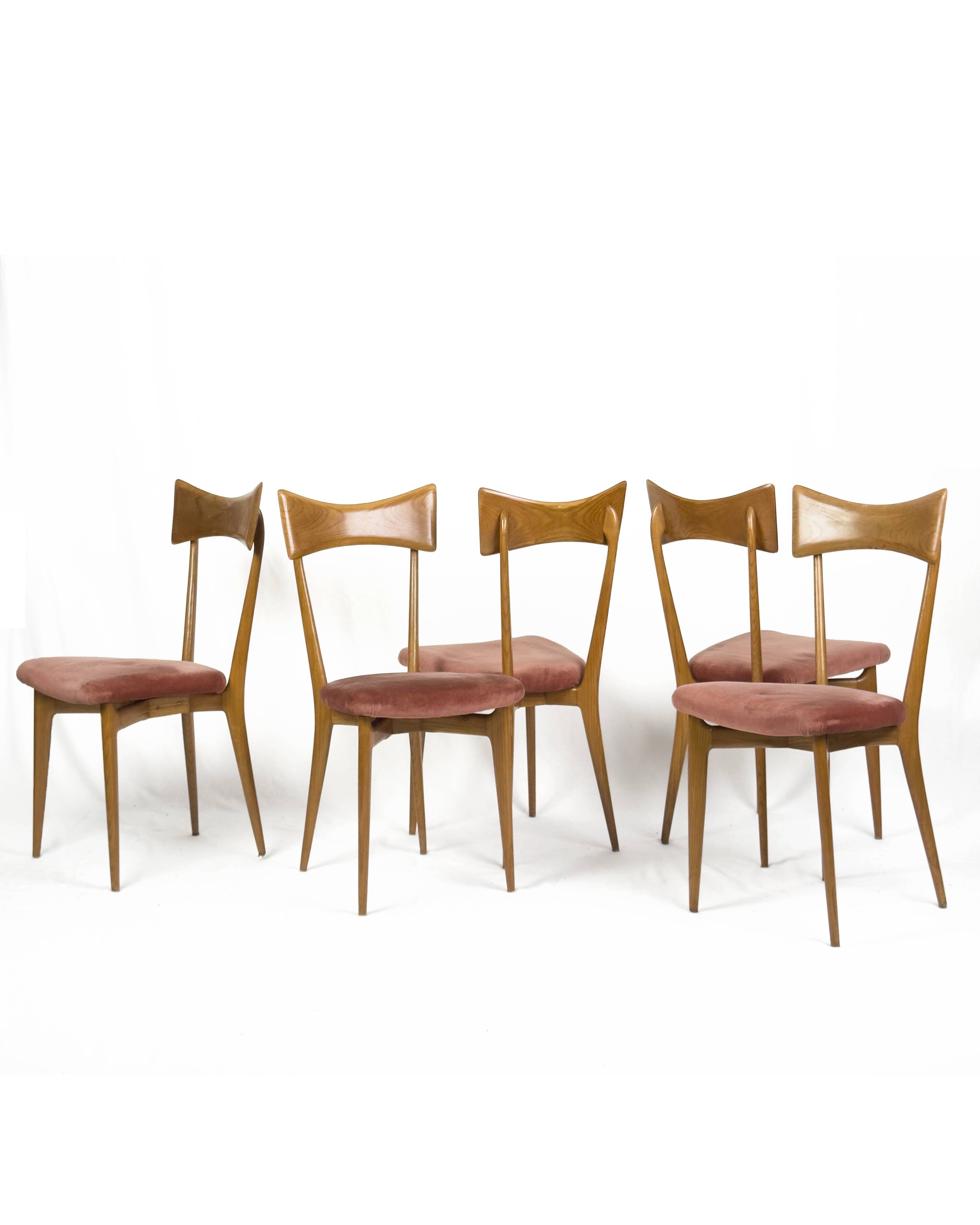 Set of 6 vintage dining chairs by Ico Parisi for Ariberto Colombo, Cantù