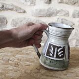 1950s enameled ceramic pitcher