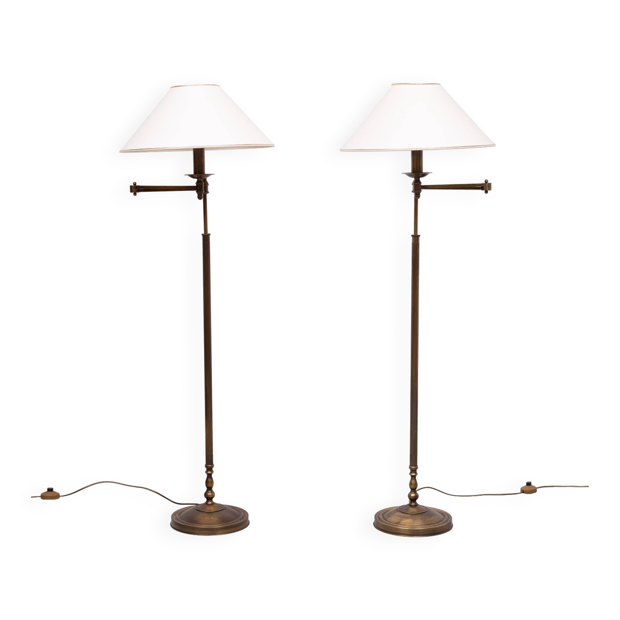 Pair of classic swing arm floor lamps from the 1980s, Germany