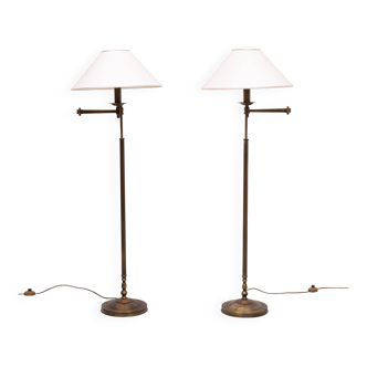 Pair of classic swing arm floor lamps from the 1980s, Germany