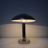 1930s Art Deco Chrome Plated Mushroom Table Lamp, Czechoslovakia