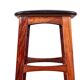4 Danish high stools, rosewood and black leather, Knud Bent for Dyrlund.