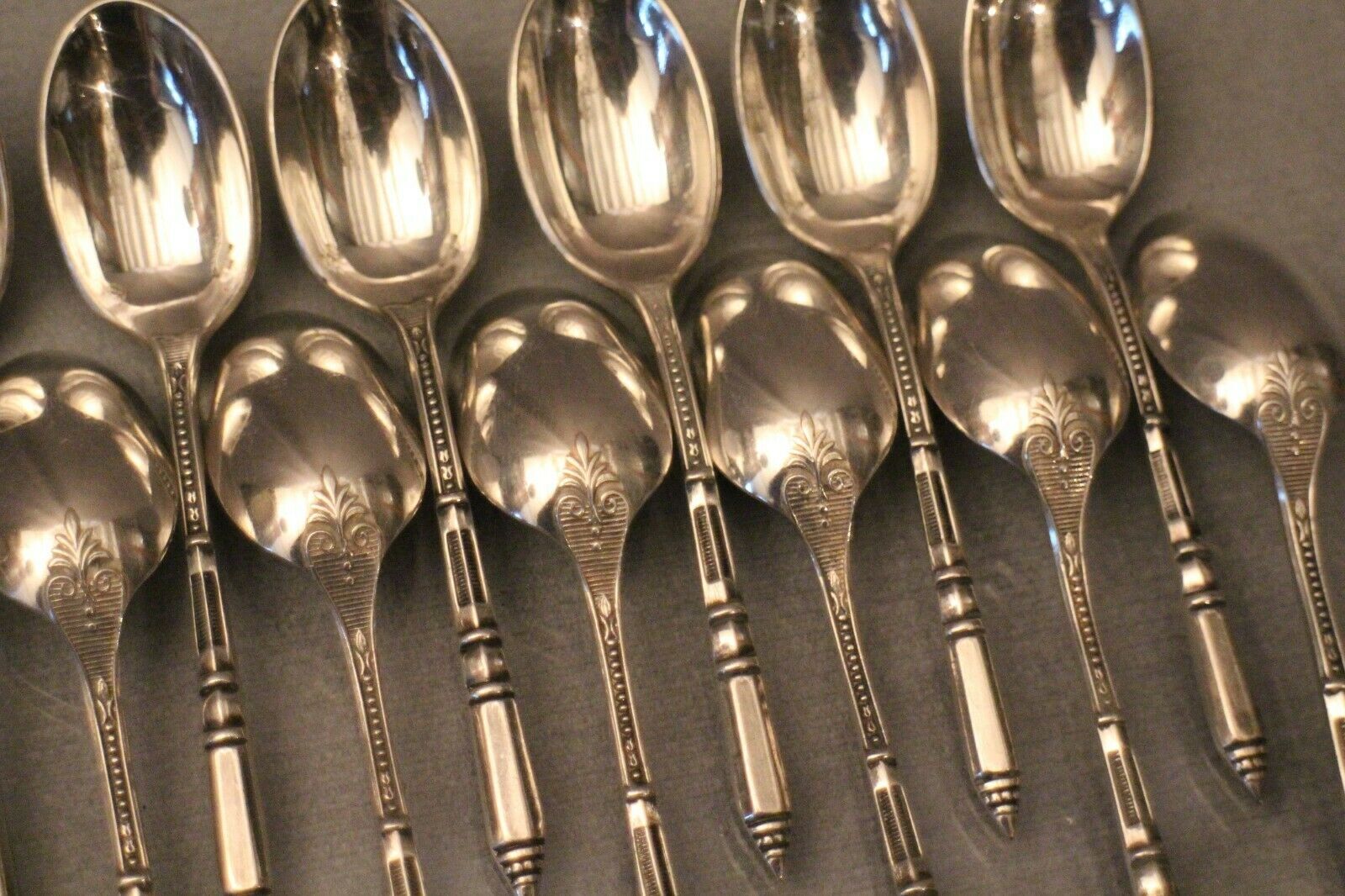 Suite of 12 small spoons with Russian silver metal ERCUIS Regency style