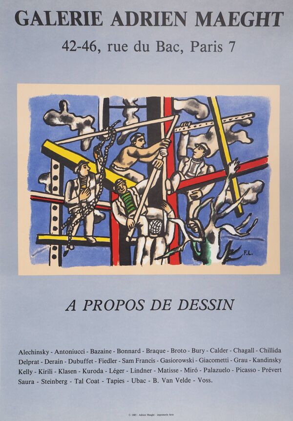 Fernand LEGER - Les Constructeurs, 1985 - Affiche lithographique signée