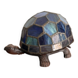 Turtle Glass Table Lamp with Enamel Stained Glass Tiffany Art Nouveau Style