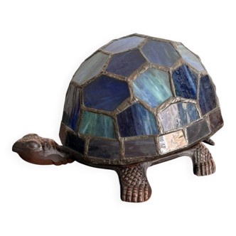 Turtle Glass Table Lamp with Enamel Stained Glass Tiffany Art Nouveau Style