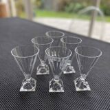 Series of 6 Arques crystal glasses, Pyramide model 1988