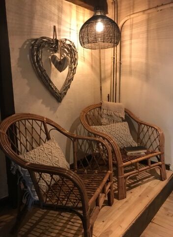Pair of rattan armchairs